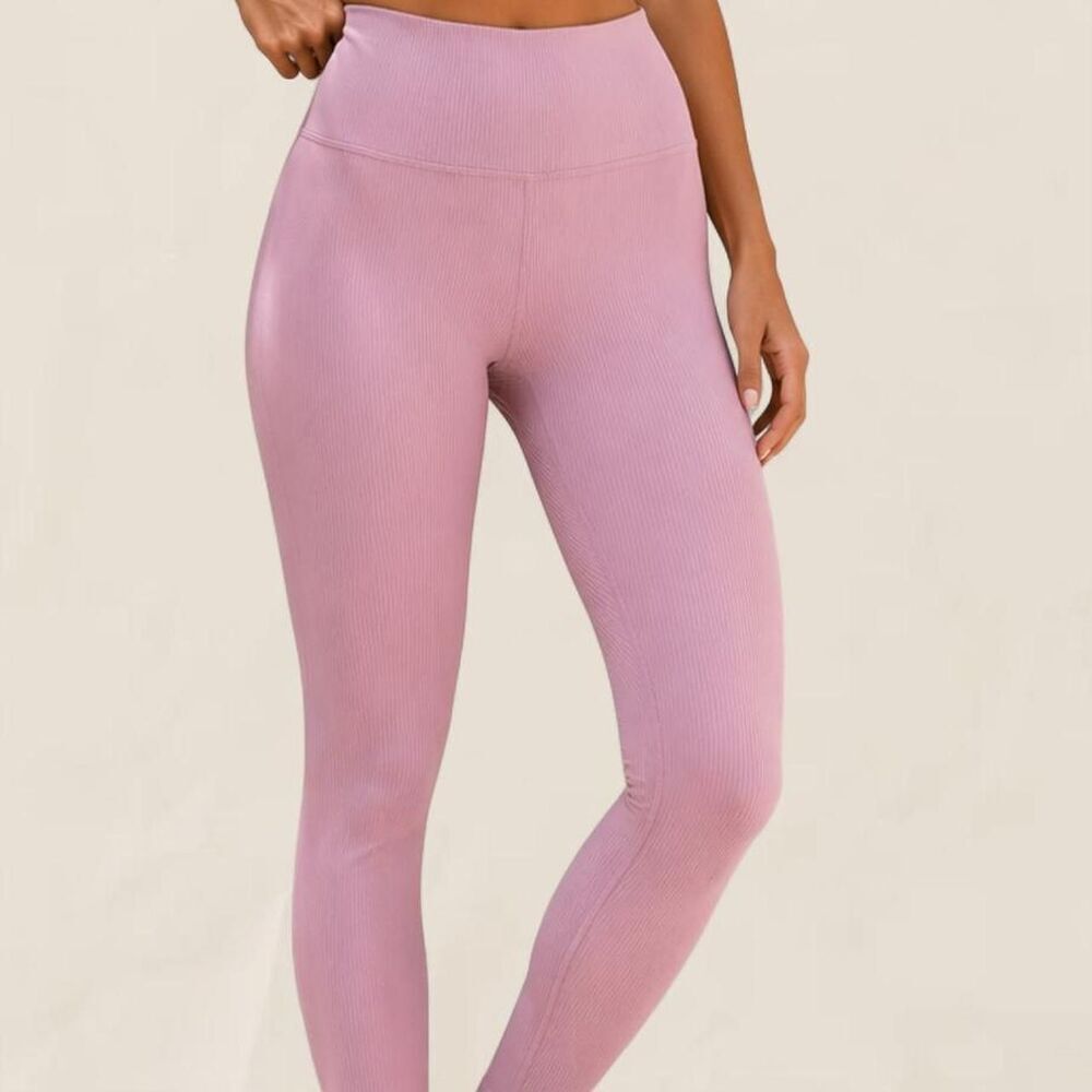 Athleta Elation Rib Tight Leggings Pink Size Large